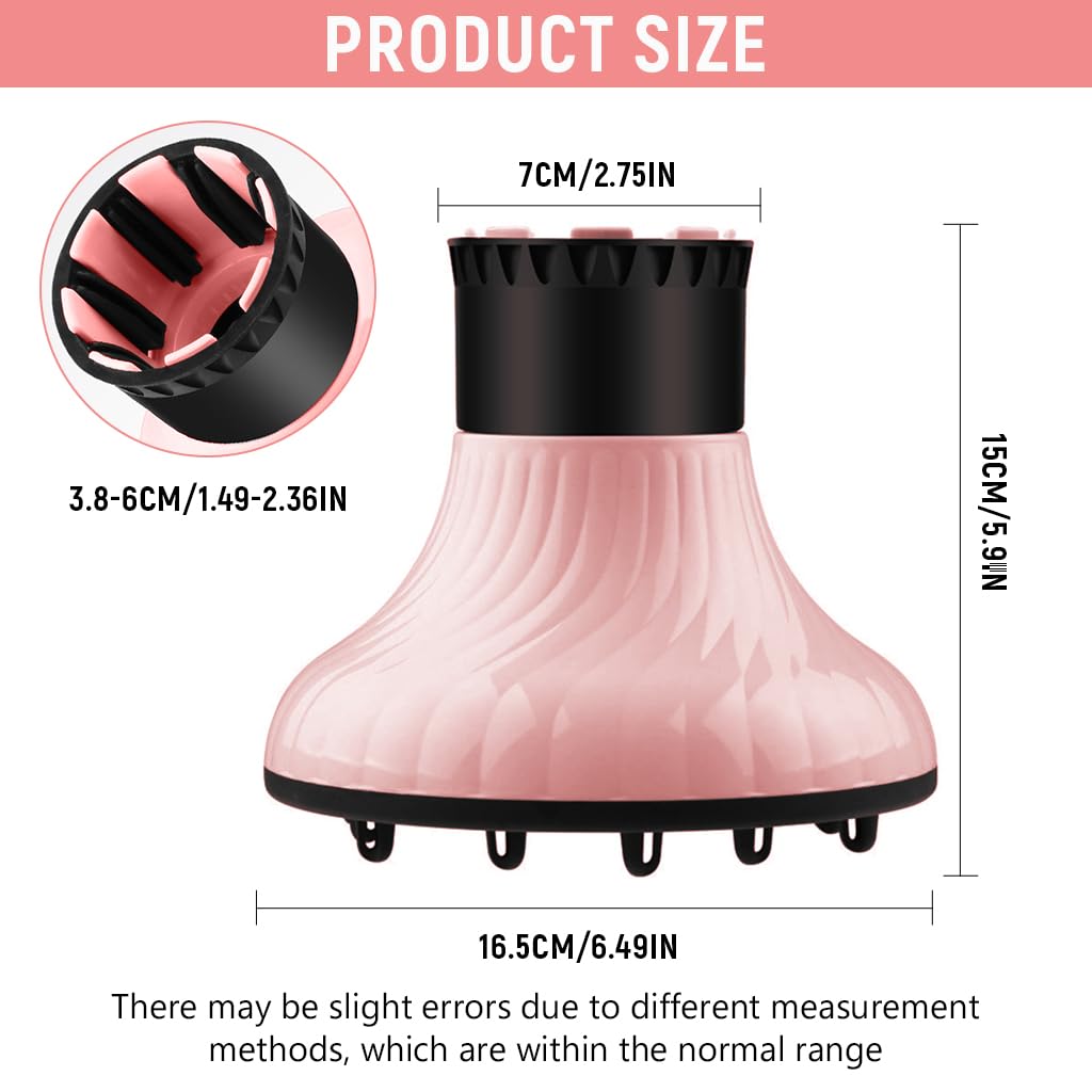 MAYCREATE® Hair Dryer Diffuser, Universal Hair Diffuser Adaptable Hair Dryer Attachment for Blow Dryer Nozzles from 1.5 to 2.3 inch Diameter for Natural Thick Hair - Image 3 thumbnail