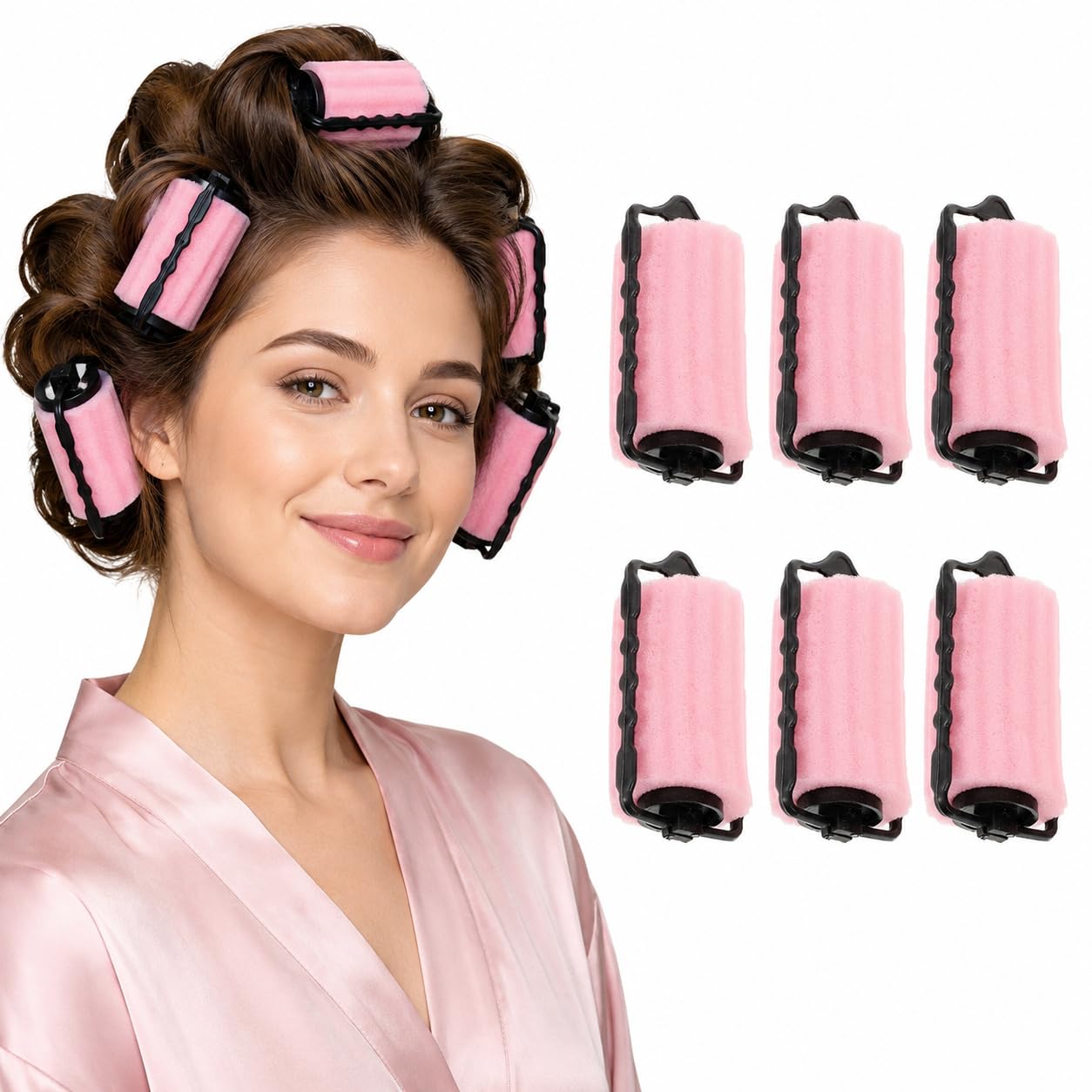 Beavorty 6 Pcs Foam Sponge Hair Rollers Hair Curler Tool