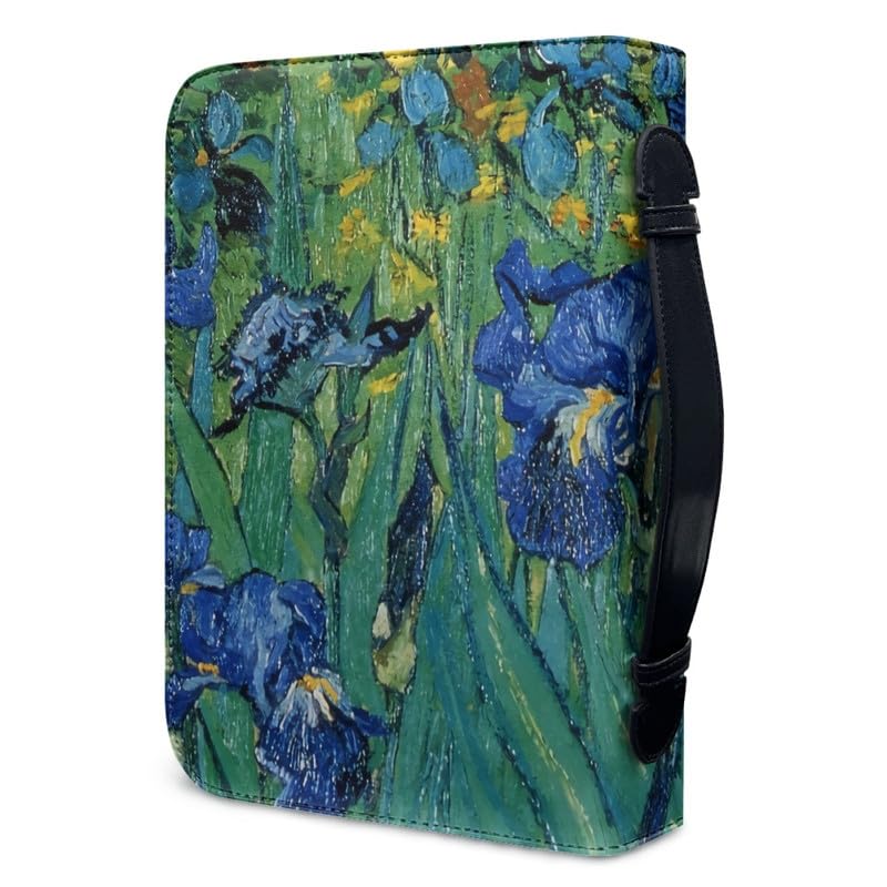 Garronmavis Artistic Irises Zippered Bible Case for Women & Men - Van Gogh Bible Carrier - Impressionism Painting Holder Bag - M - Image 3