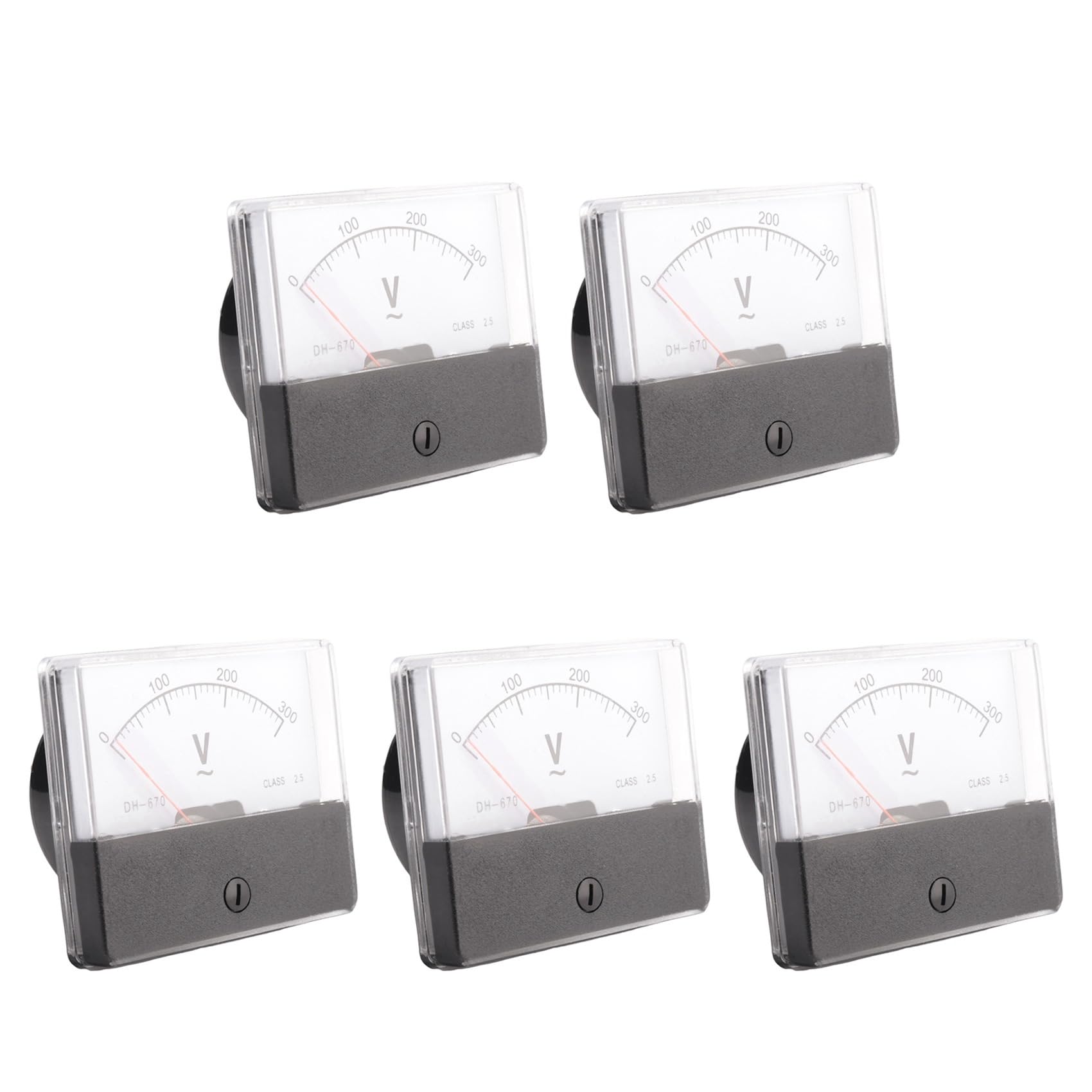 5X Rectangle AC 0-300V Gauge Analog Voltage Panel Meter Voltmeter DH670