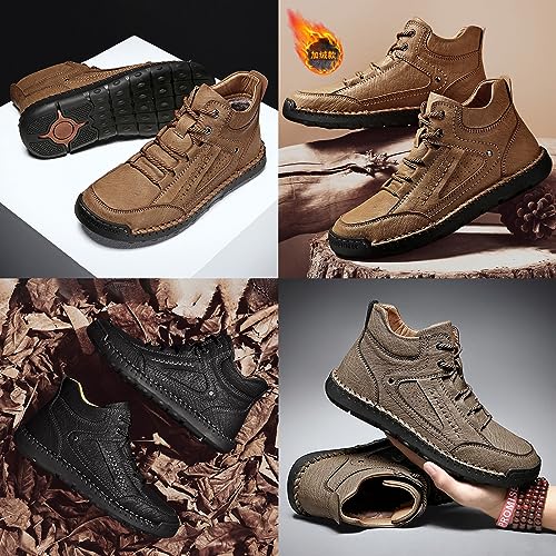 Men's Vintage Chukka Boots,Lightweight Comfort Hand-Stitching Non-Slip Waterproof Outdoor Travel Hiking Casual Shoes3