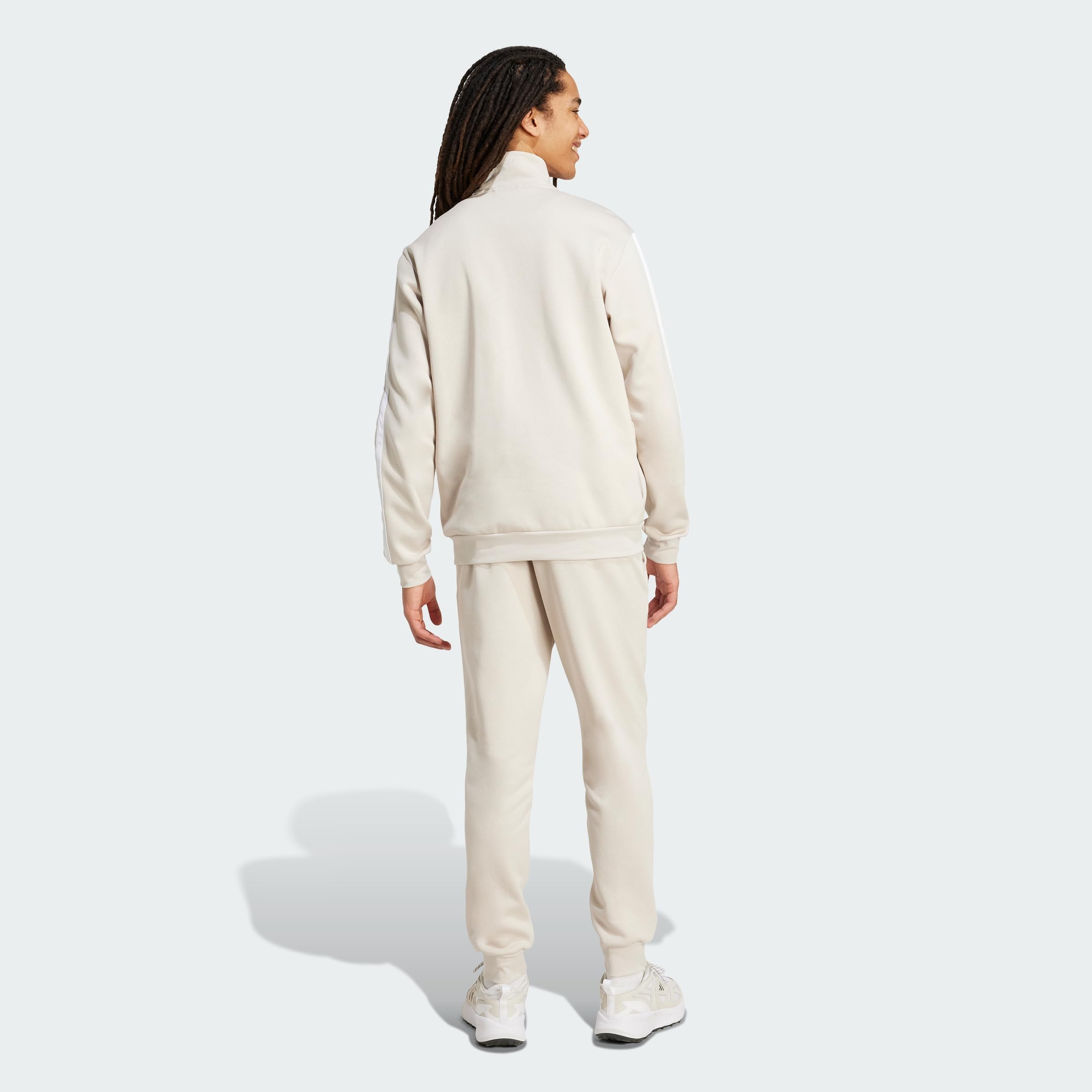 adidas Uomo SPORTSWEAR BASIC 3 STRIPES FLEECE TRACKSUIT, Wonder Alumina, S