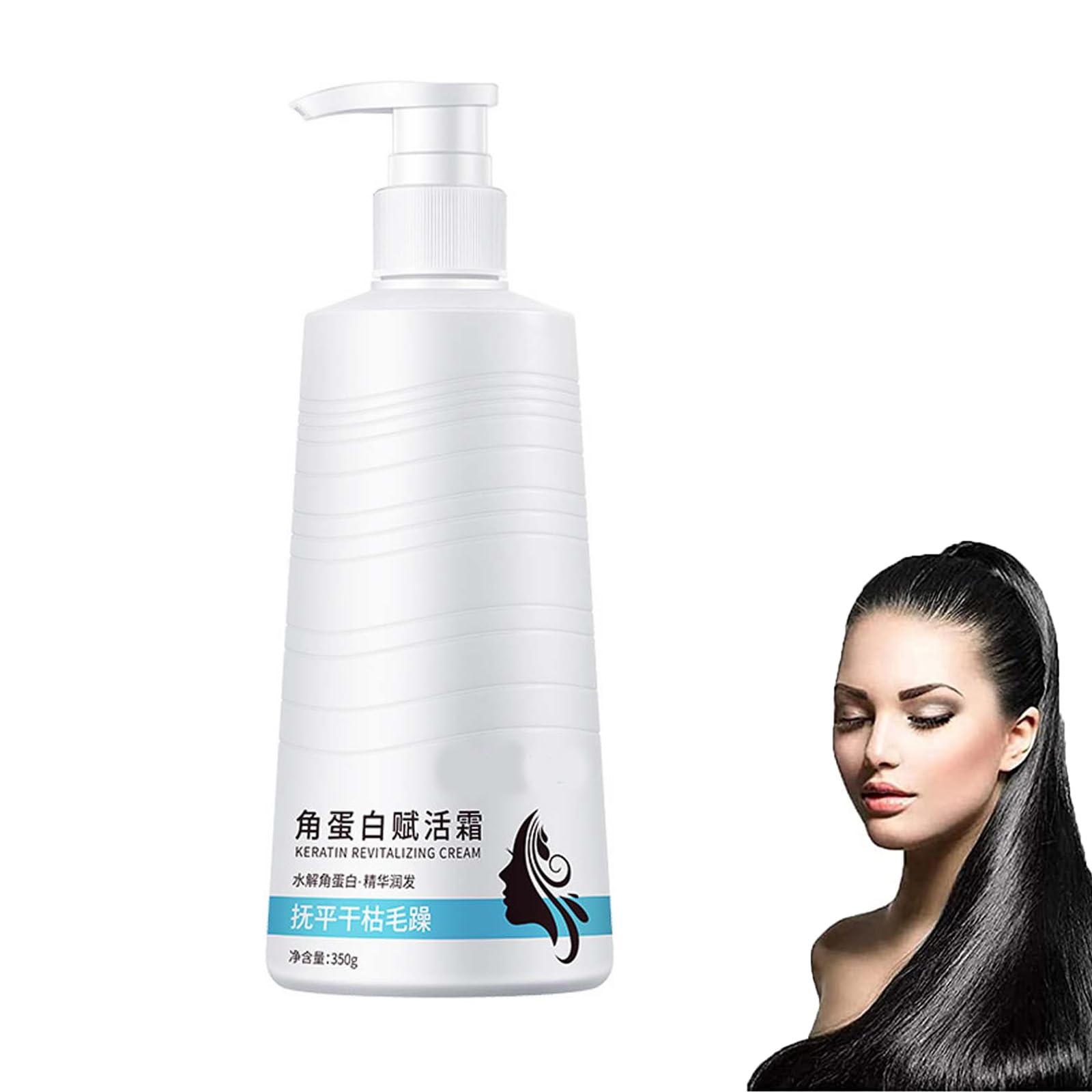 Keratin Revitalizing Cream Conditioner, Keratin Hair Straightening Cream, Smooth and Silky Nourishing & Hydrating Keratin Treatment, Deep Conditioning for Dry Damaged Frizzy Hair Moisturizer (350g)