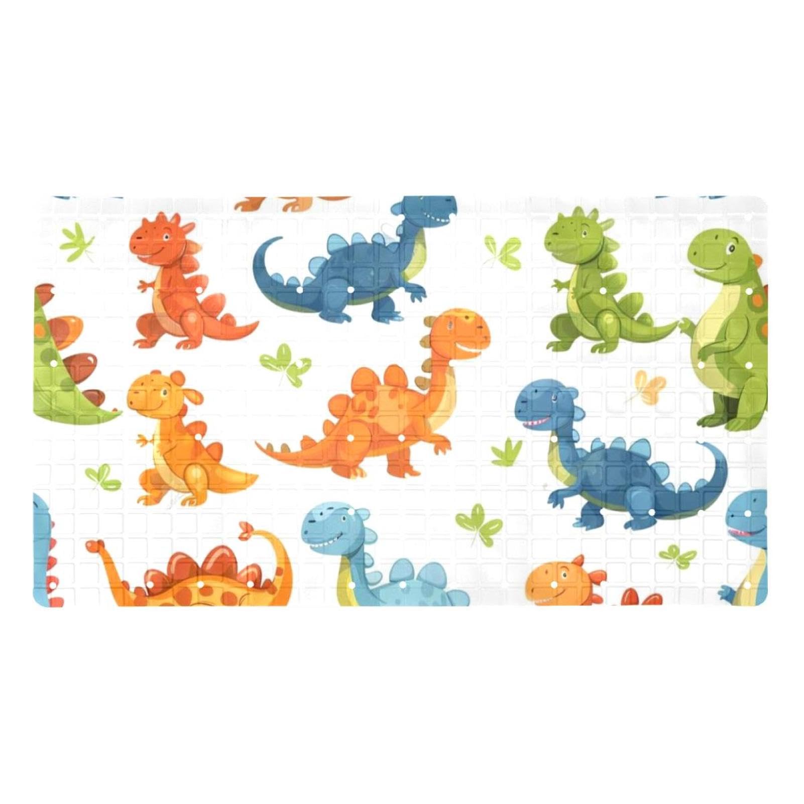 Tapis de bain dinosaures antidérapant extra long en PVC