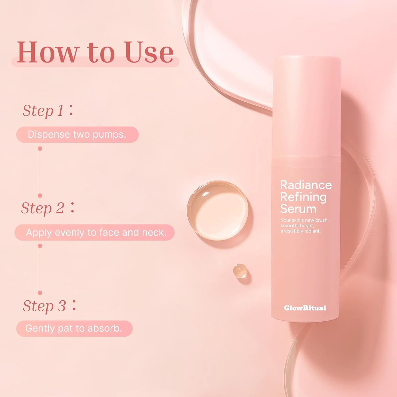 GlowRitual Radiance Refining Serum - Face Serum with Ectoin & Peptides - Calms Visible Redness & Brighten Skin - Wrinkle & Pore Care for Sensitive Skin - Helps Support Skin Barrier, 2Pack