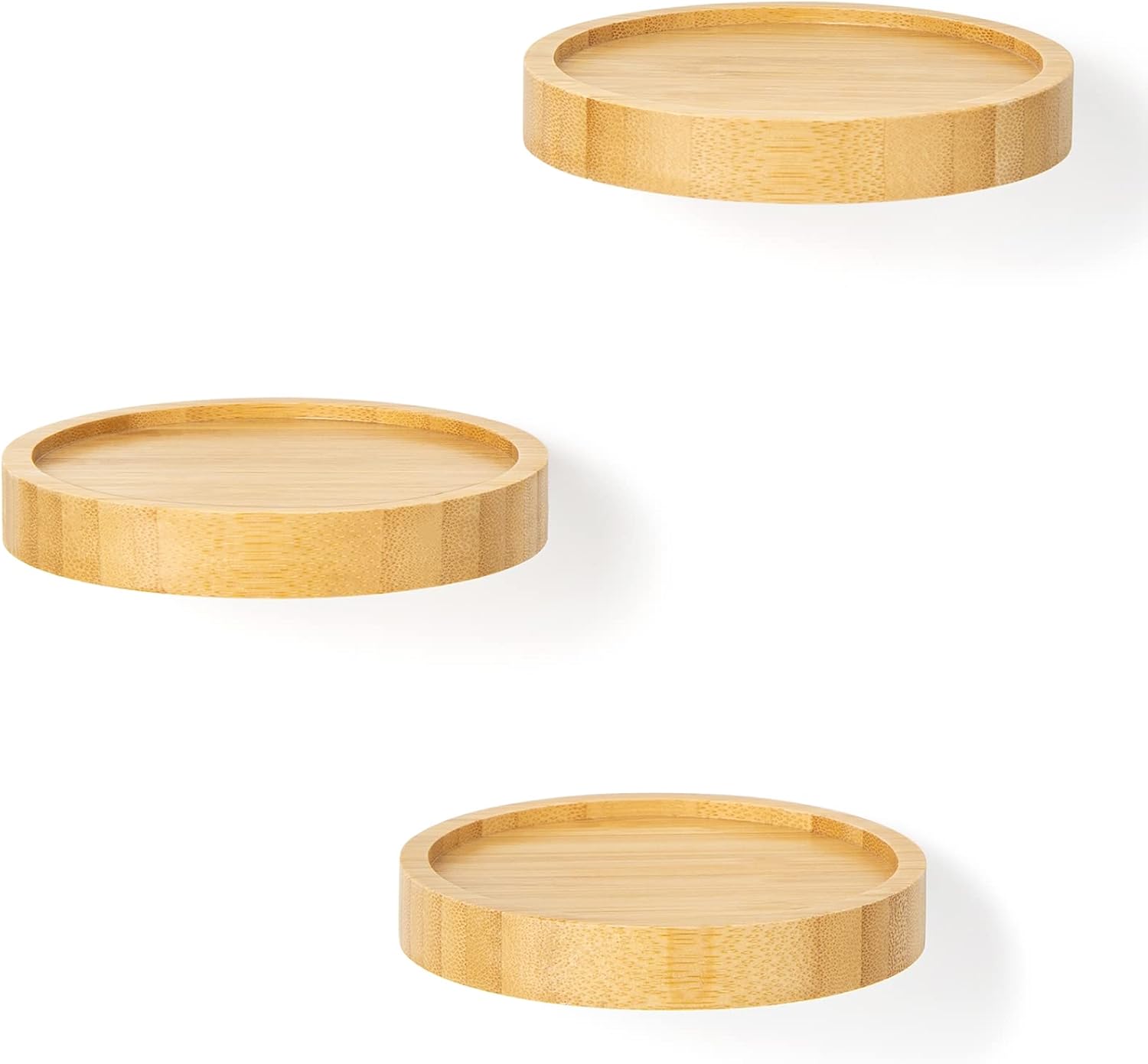 Yangbaga Mini Round Floating Shelves for Wall, 3pcs Small