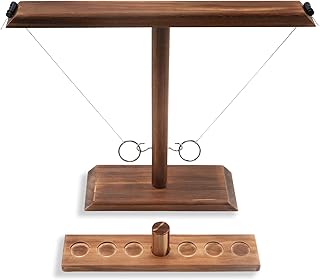 Ring Toss Game, Wooden Hook and Toss Game for Bars, Home, Party, 100% Handmade 15.7" X 12.9" Large Size