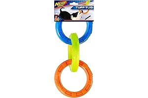 10.5in Rubber 3-Ring Tug Dog Toy: Durability and Playful Joy for Your Canine Companion
