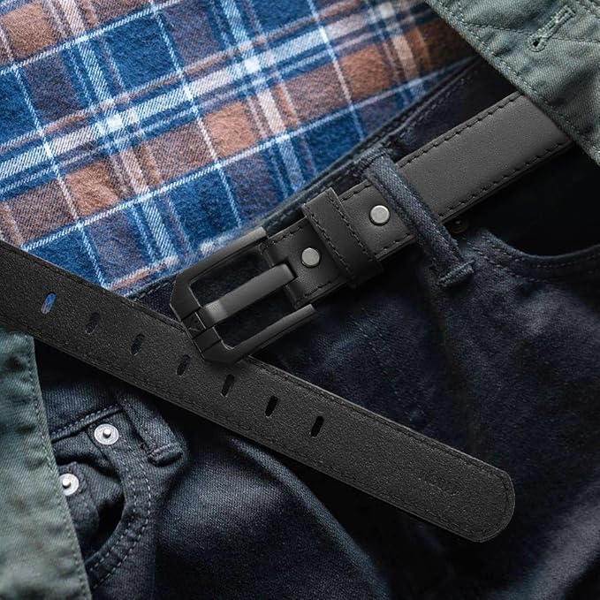 Image of YOETEY 1.5 inch Leather Tactical Belt Men for Work & Casual