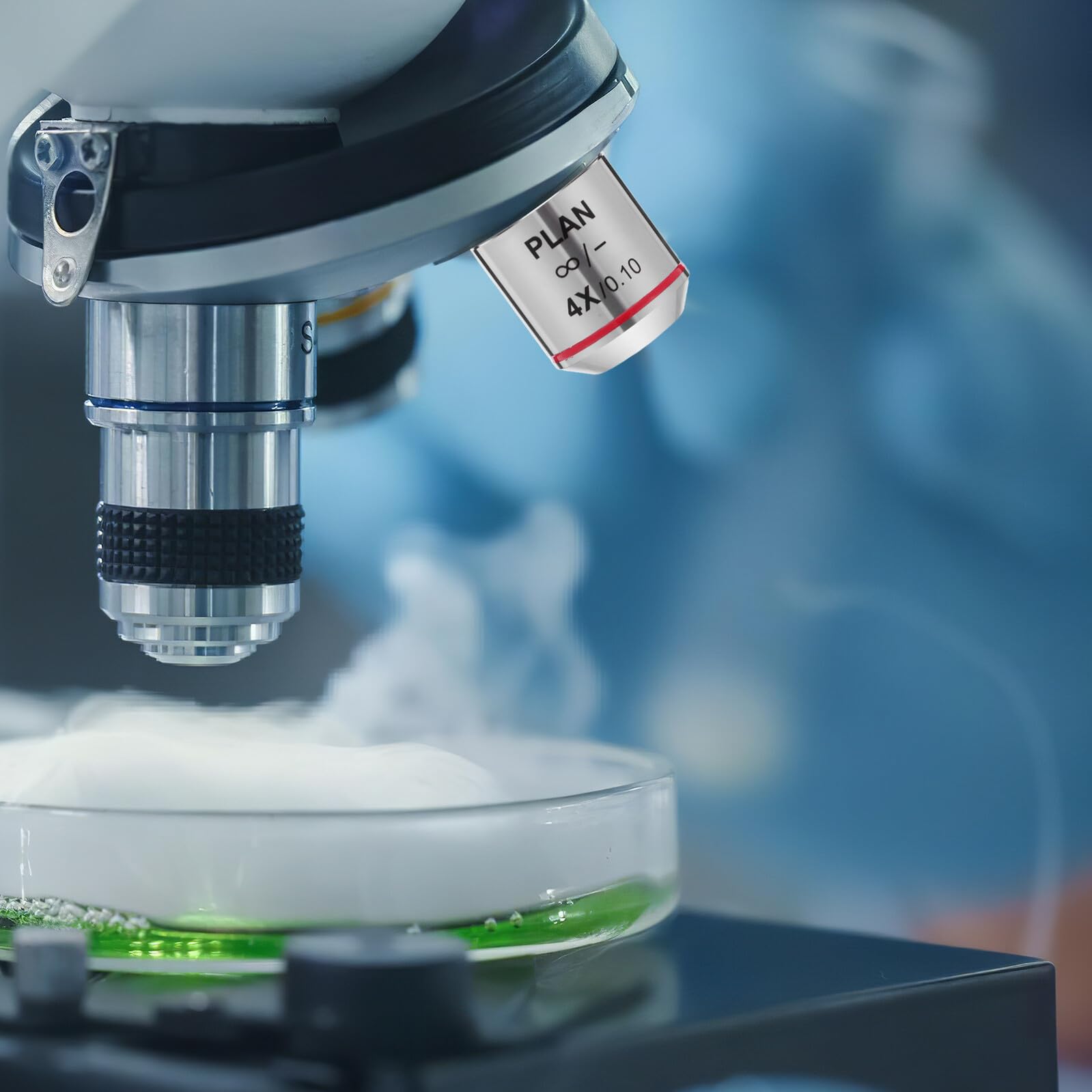 Angoily Objectif Plan pour Microscope Professionnel Lentille de Remplacement Haute Résolution pour Analyse Images Laboratoire sans Distorsion