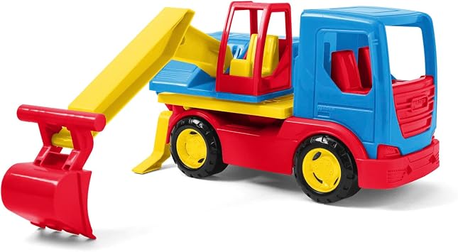Wader 35316 tech truck Lkw 35316-Tech Excavator, Movable Shovel, Rotating Attachment and Sturdy Steel axles, Approx. 27 x 11.5 x 15 cm, from 12 Months, Ideal as a Gift for Creative Play, Multicoloured