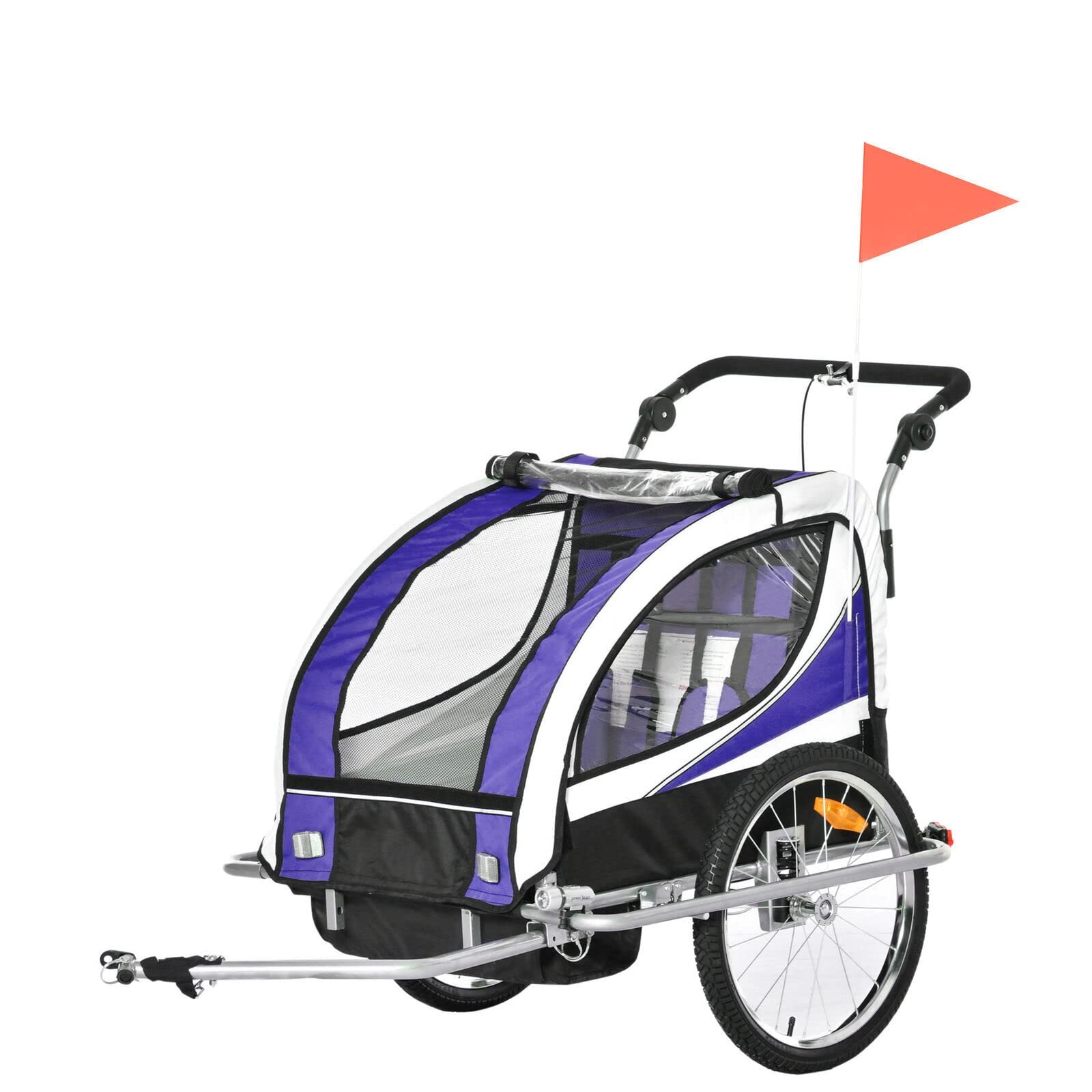 Przyczepka rowerowa dla dzieci Przyczepka rowerowa dla 2 dzieci Obrotowa o 360° z diodą LED