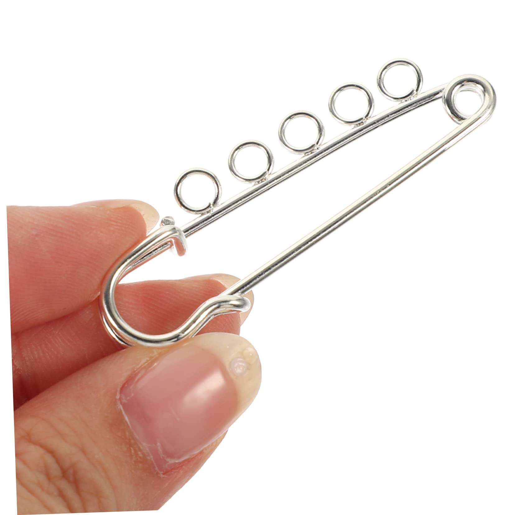 STOBOK 50stücke Sicherheitsnadeln Für -bastelarbeiten Stabile Broschen Mit Löchern Für Schmuck Namensschilder Und Mehr Lang Silberfarben Robust Und Langlebig
