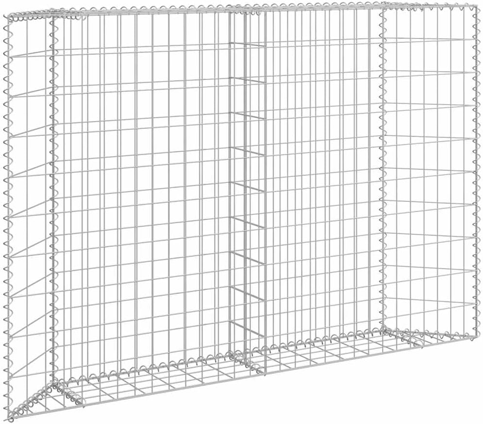 vidaXL Raised Garden Bed, Gabion Retaining Wall, Raised Flower Bed, Outdoor Planter for Patio Backyard Garden Balcony Porch Lawn, Galvanized Steel