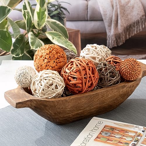Image of ANDALUCA Large Decorative Vase Filler Bag with Orbs, Balls (Burnt Orange)