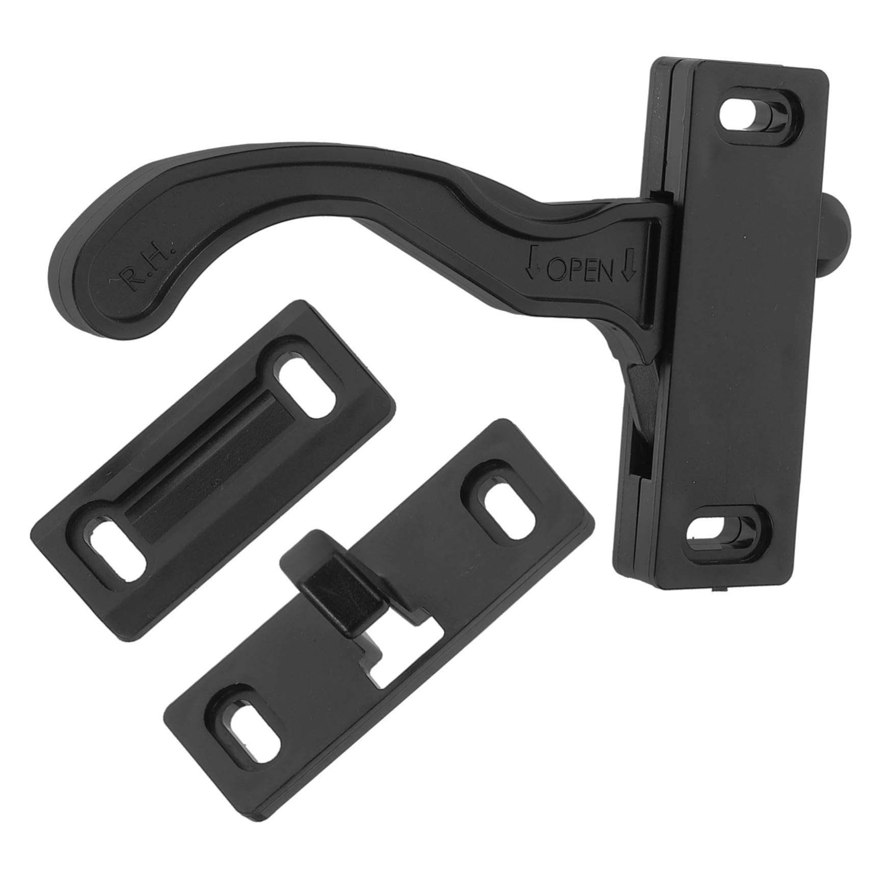 MAGICLULU 3 Piezas Bloqueo de Pantalla de Caravana pestillo Portavoz manija de la Puerta de la Pantalla RV/yate manija de la Puerta de la Pantalla del Remolque aleación Negro