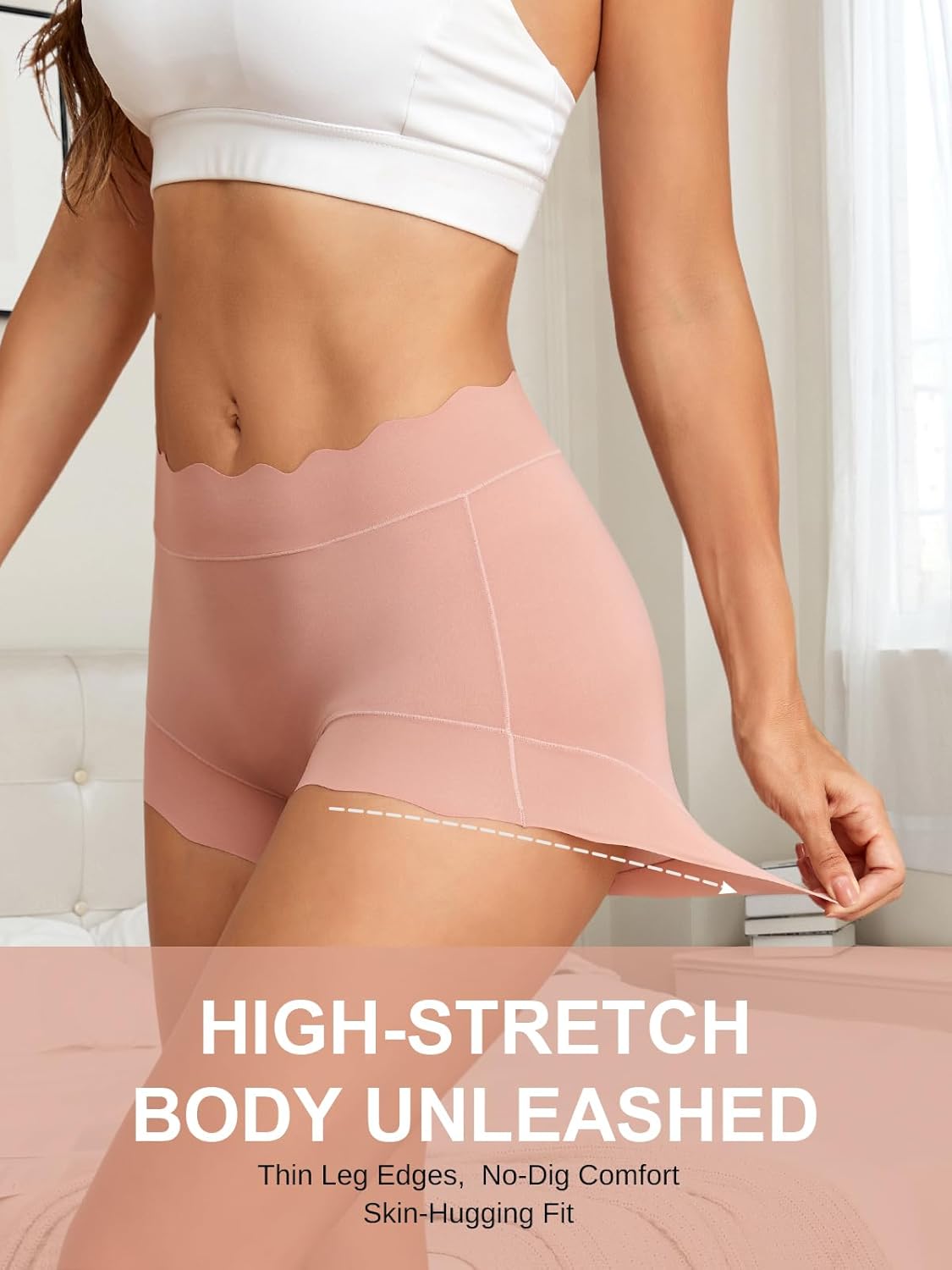 Full Coverage Stretch High Waisted Panties Women's Underwear Soft Ladies Briefs 5 pack - Image 3