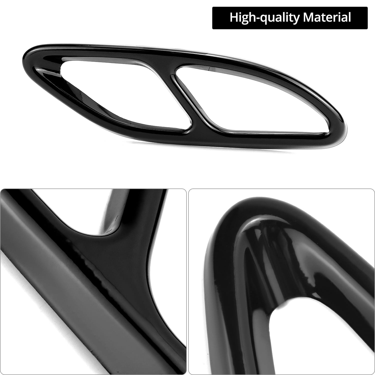 QWORK® 2 Pezzi Copertura del Tubo di Scarico, Copertura Tubo di Scarico in Acciaio Inossidabile, Compatibile con Benz Classe C W205, Classe E W213, Classe B, Classe GLC