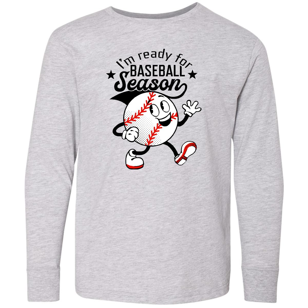 inktastic I'm Ready for Baseball Season Youth Long Sleeve T-Shirt Youth X-Large (18-20) 0060 Heather Grey 452de