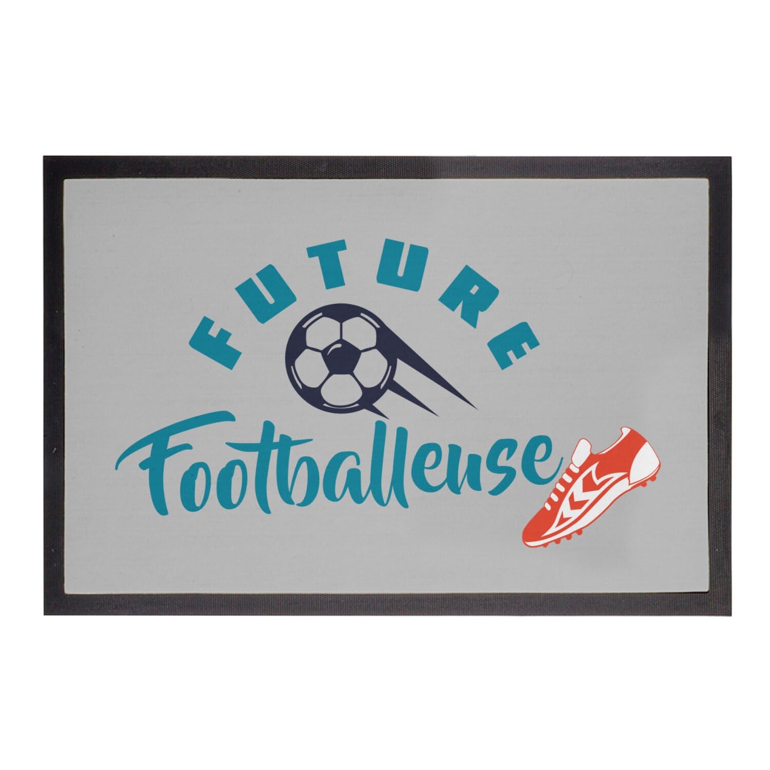Tapis de porte Future Footballeuse gris dans la chambre d'enfant