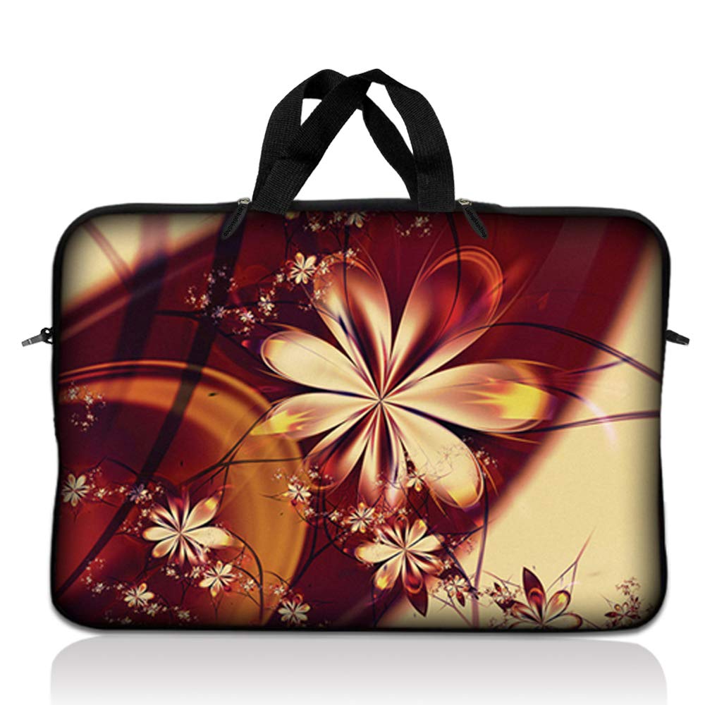 LSS 12.3 inch Laptop Sleeve Bag Carrying Case Pouch with Handle for 11" 11.6" 12" Acer, Asus, Dell, Hp, Sony, Toshiba, Pink Plumeria Flower — view 78