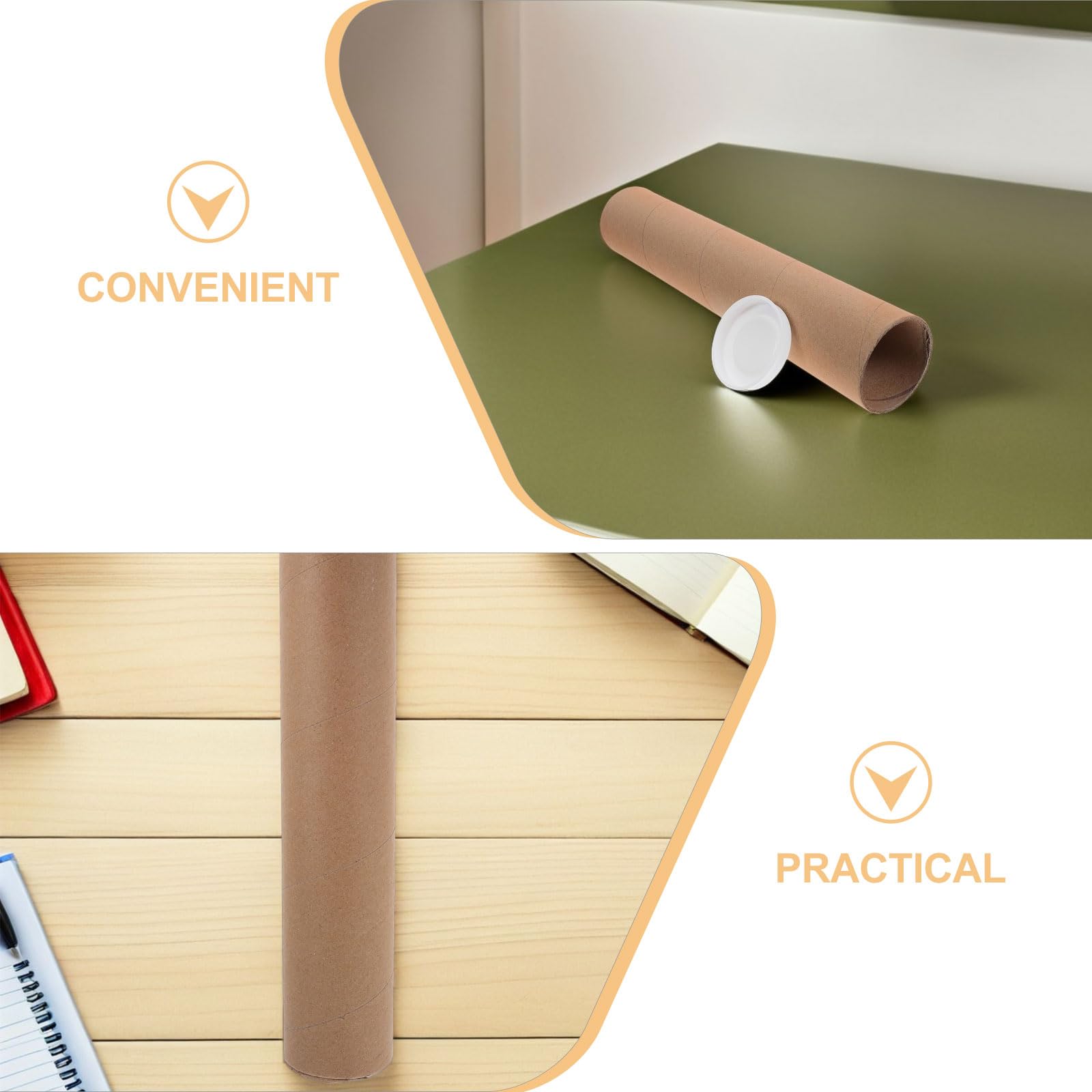 SHERCHPRY 4pcs Tubes en Carton Kraft Tubes D'affiche D'expédition pour Rangement et Envoi D'œuvres D'art et Documents Professionnels