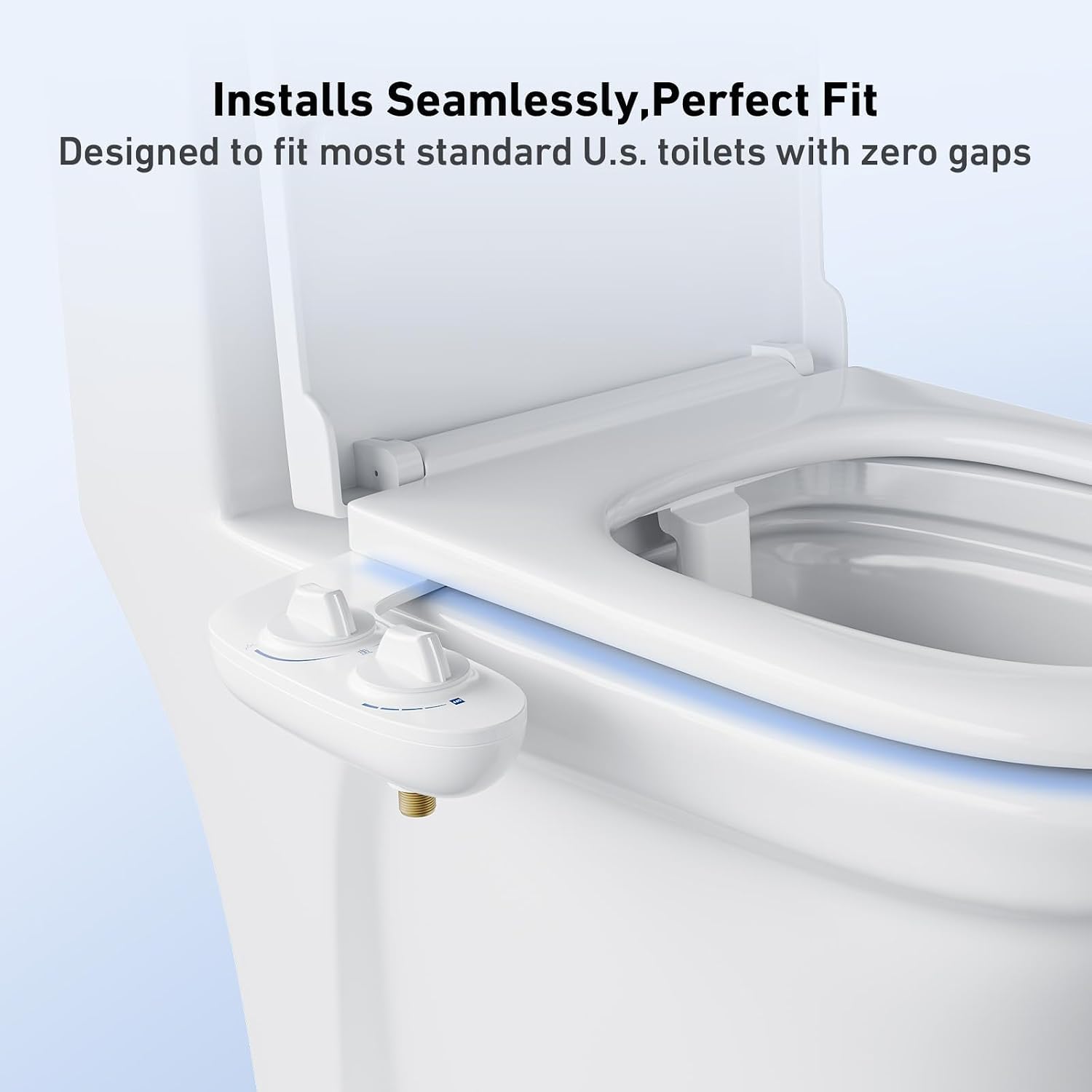 IDEALHOUSE Bidet Attachment for Toilet - Dual Nozzle Feminine Wash, Bidet Sprayer for Bathroom,Adjustable Water Pressure,Non-Electric Toilet Bidet for Bathroom Accessories(white knob)