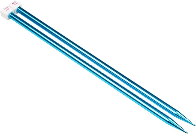 Coopay Chunky Knitting Needles 10.0mm x 35cm, Metal Knitting Pins Beginners Professional Knitters, Lightweight Knitting Needles for Arthritic Hands, Long Needles for Jumpers Blankets Large Projects
