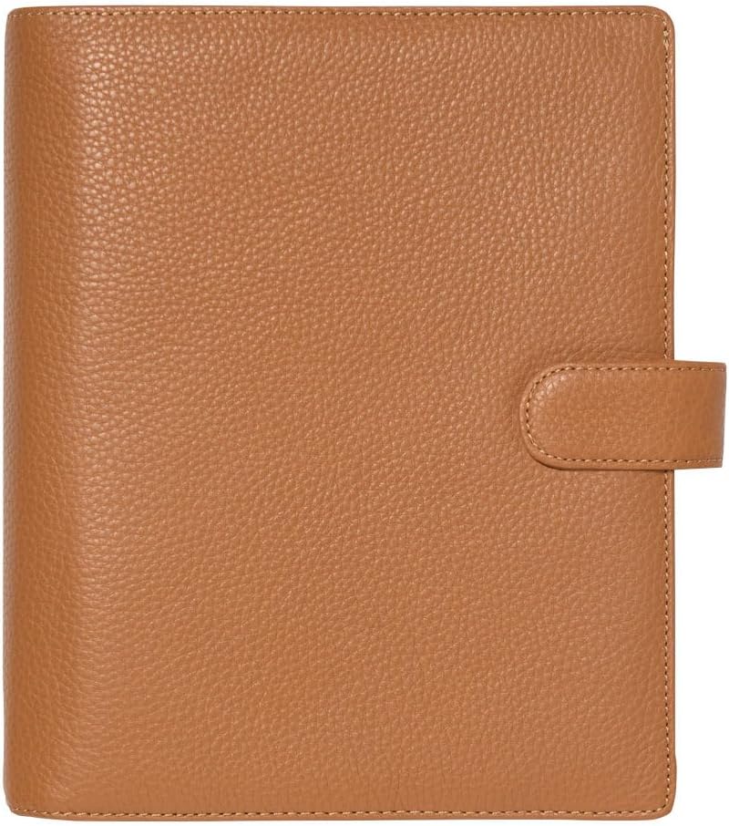 Filofax Norfolk Organizer, A5 Size, Almond - Soft, Full-Grain Leather, Six Rings, Week-to-View Calendar Diary, Multilingual, 2025 (C022634-25)