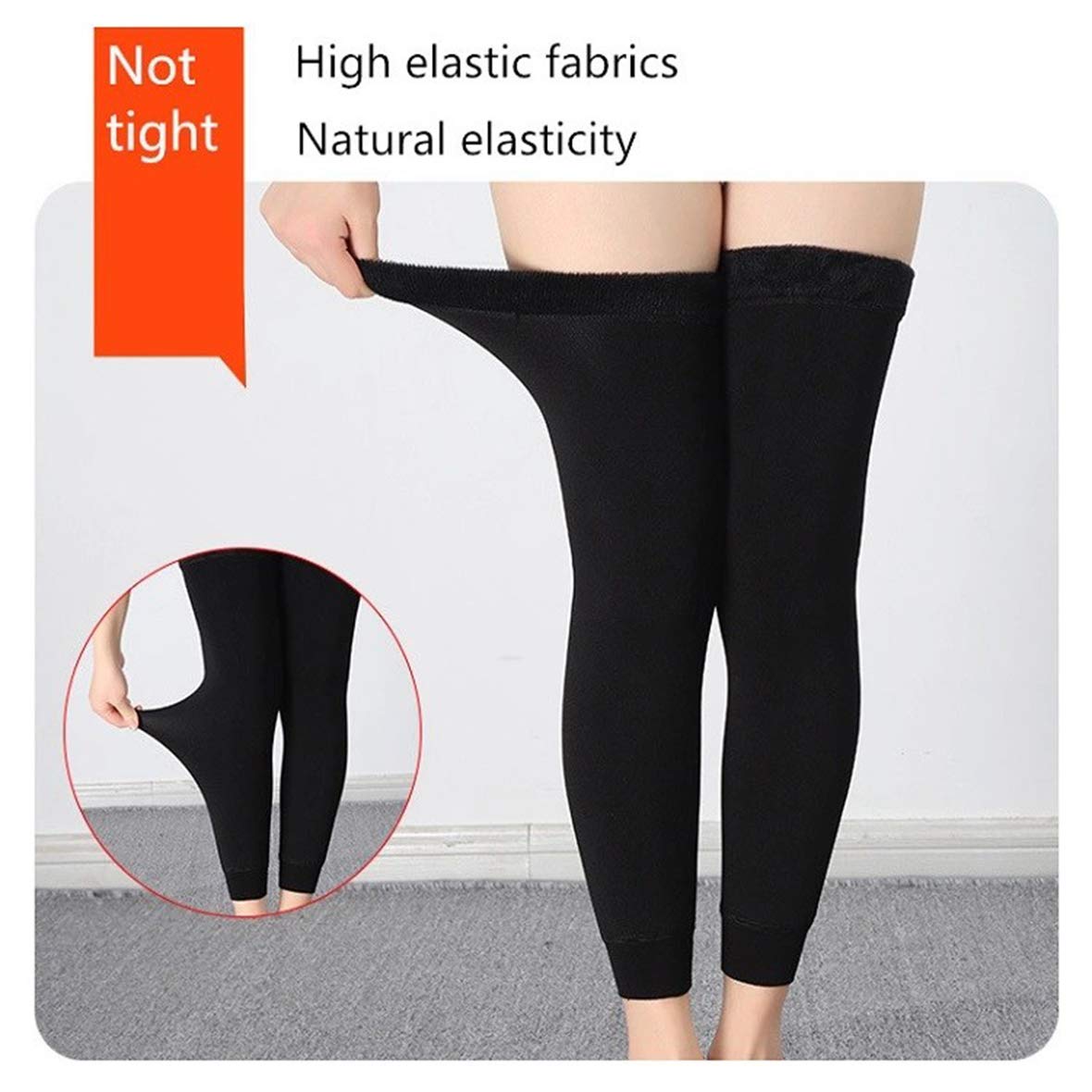 QSN STUFF Unisex Fleeced Knee Caps (Black, Free Size, Set of 1) 3