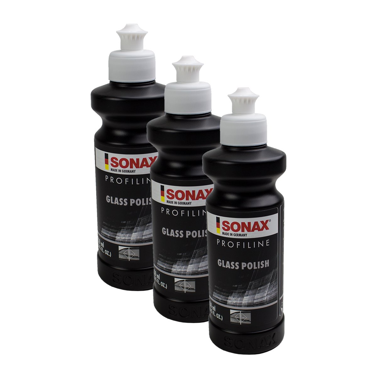 SONAX 3 x 02731410 Profiline GlassPolish - Abrillantador para cristales de 250 ml