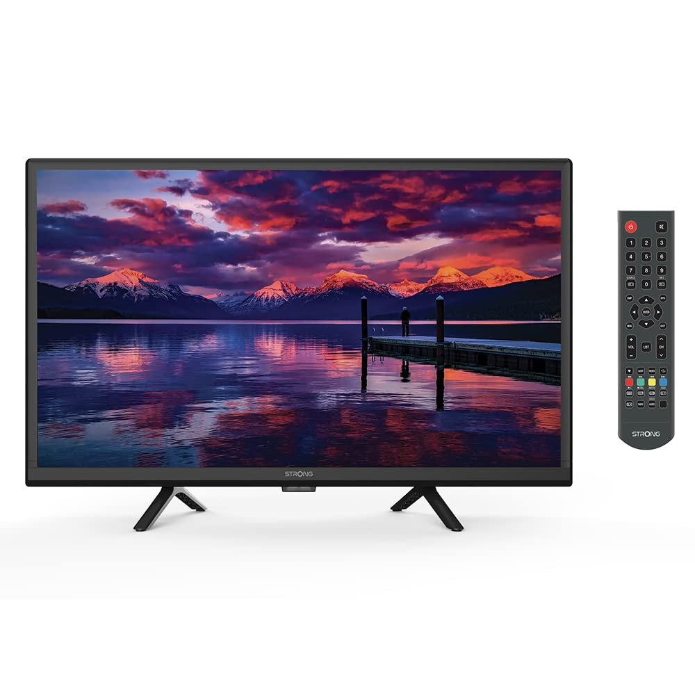 Strong HD TV 24 Inch SRT24HE4023 | portatile con alimentazione 12V, cavo incluso. 2 HDMI ports (1 ARC) + USB + Mini-AV + Antenna/Sat input.