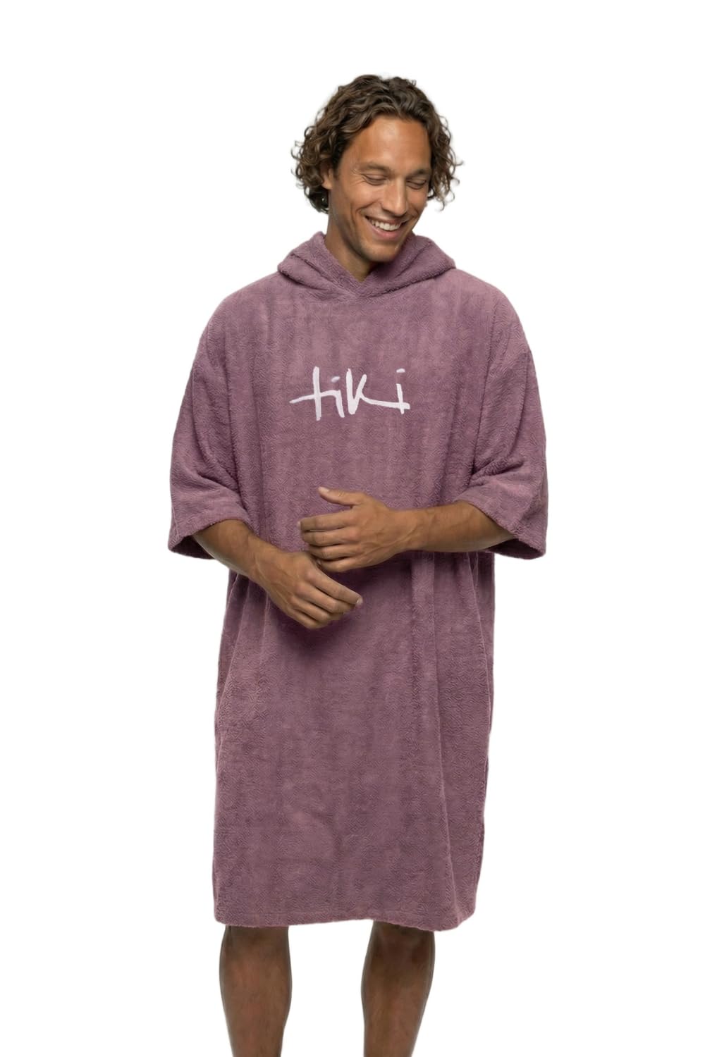 Tiki Adult Hooded Towel Changing Robe, Cotton Towelling Surf Poncho for Beach, Swimming, Surfing and Outdoor Changing