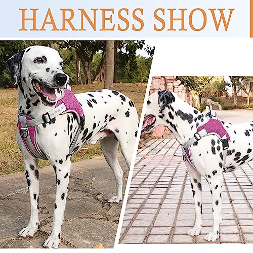 Arnes Perro Antitirones, Arnés para Perro Grande Mediano Pequeño, Reflecantes Ajustable Arnes Chaleco Pech Acolchado Cachorros para Adiesreamiento Corre, Rojo, L - imagen 2