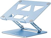 Vista 20 de Soporte ajustable para laptop para escritorio, soporte portátil y elevador, soporte plegable de aluminio para computadora portátil para MacBook Air