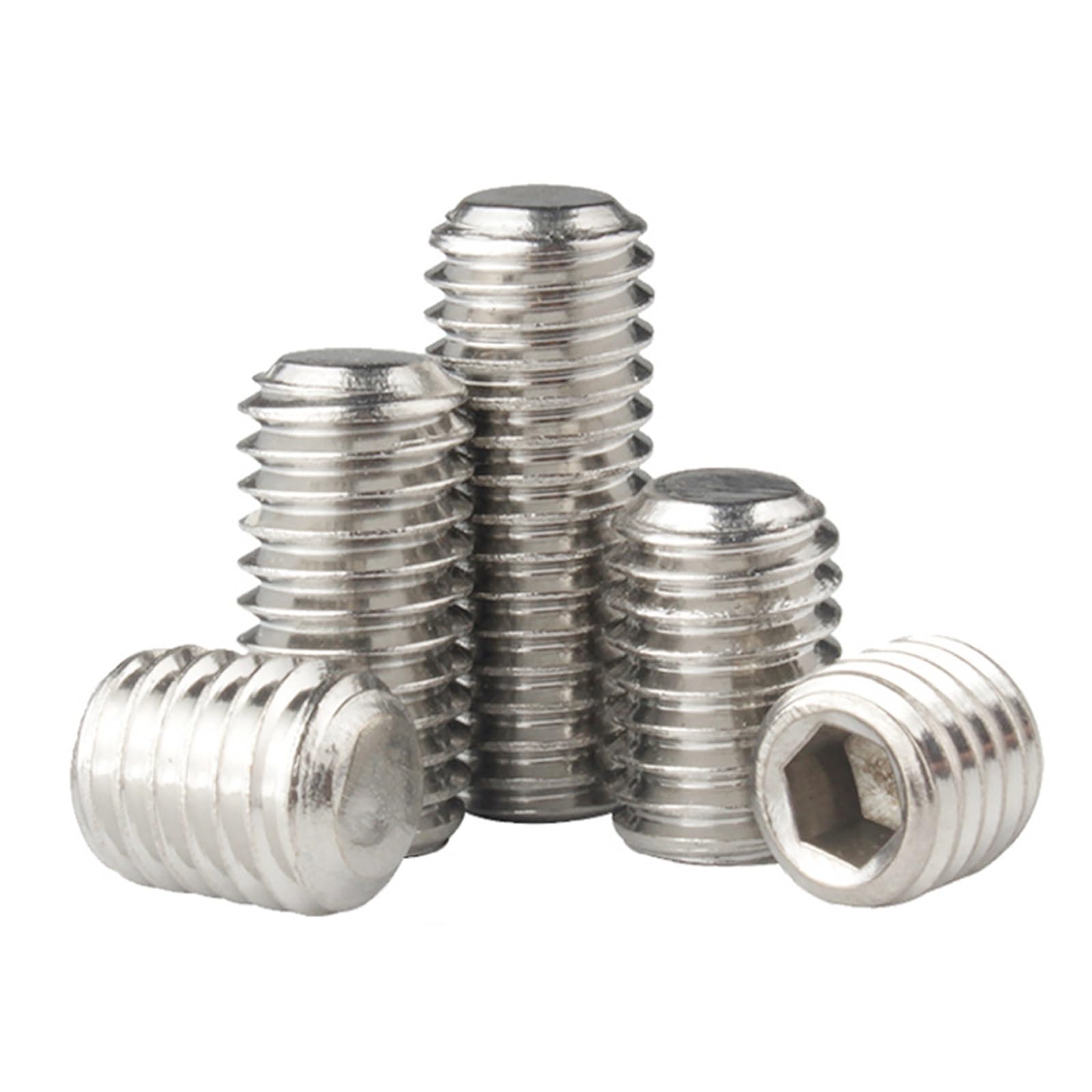 Tornillos de fijación hexagonales de cabeza ciega, Tornillo de fijación hexagonal con punta plana, cabeza Allen M1.6 a M16, 2-70 mm, acero inoxidable 304, paquete de 10(60mm,M12)