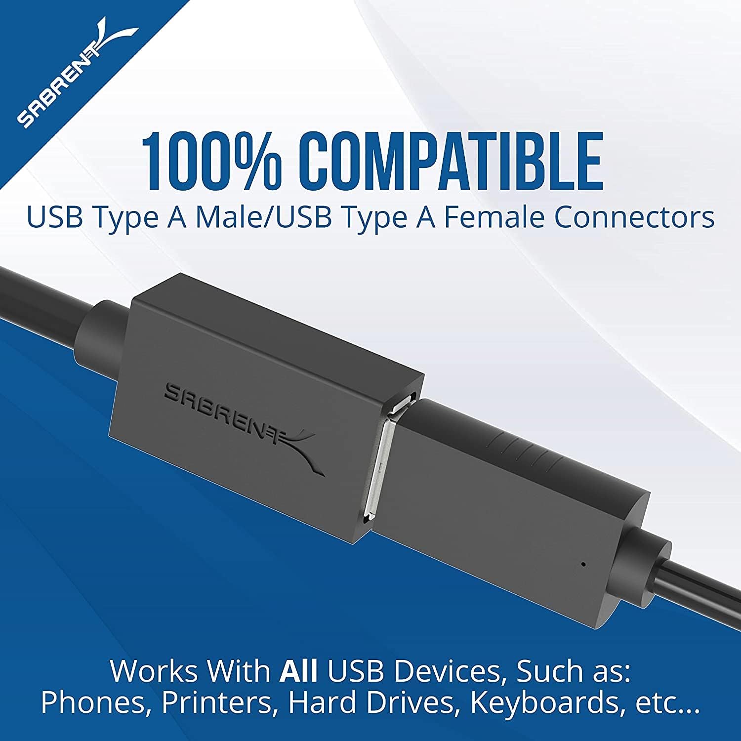 Sabrent 22AWG USB 3.0 Extension Cable - A-Male to A-Female [Black] 3 Feet (CB-3030) : Everything Else