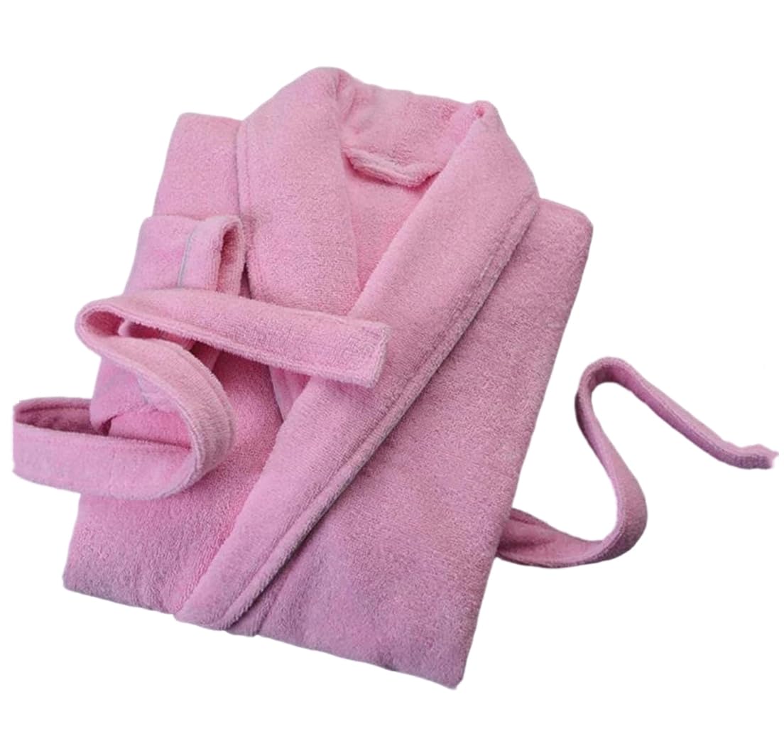 TIANQIHAO Women'S Thick Terry Cotton Bathrobe Kimono Gown Loose Autumn Winter Sleepwear,Pnnrk-Medium