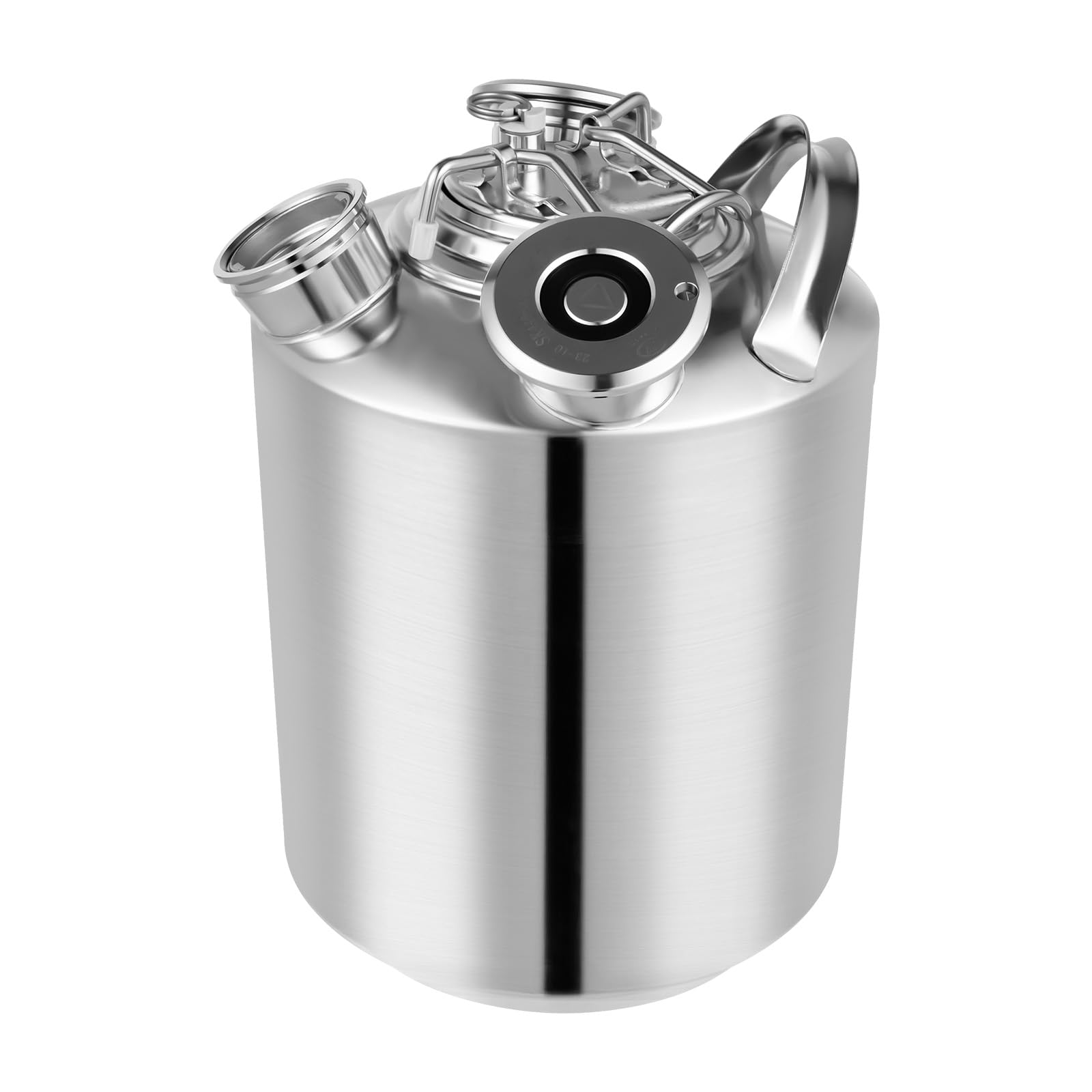Botte Per La Pulizia Della Birra Da 10 L In Acciaio Inox 304 Con 3 Teste E Coperchio, Modello 10L Bierreinigungsfass Rostfreier, Colore Argento