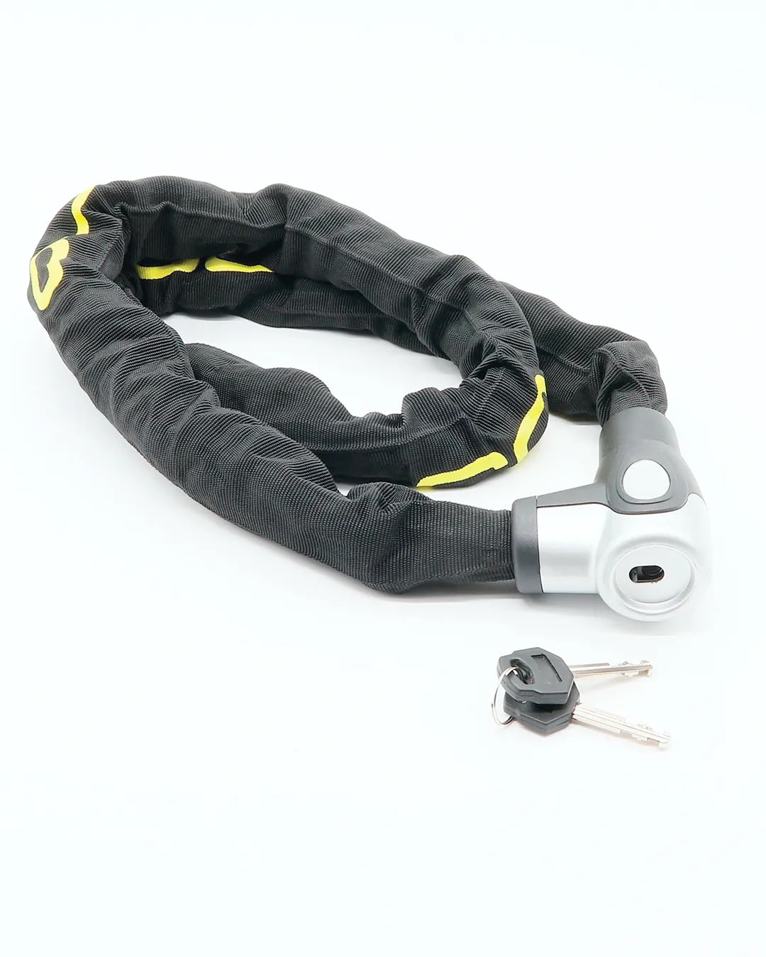 OJ JM0590 Catena Antifurto in Acciaio con 3 Chiavi Piatte – Lucchetto di Sicurezza per Moto e Scooter con Rivestimento Protettivo, Sistema Robusto per Parcheggio e Garage