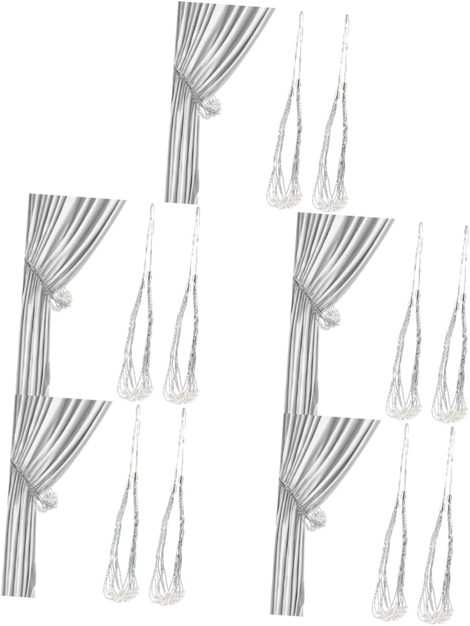 Zerodeko 10pcs Pearl Design Curtain Tieback Lace Curtains Living Room Decor Window Treatments