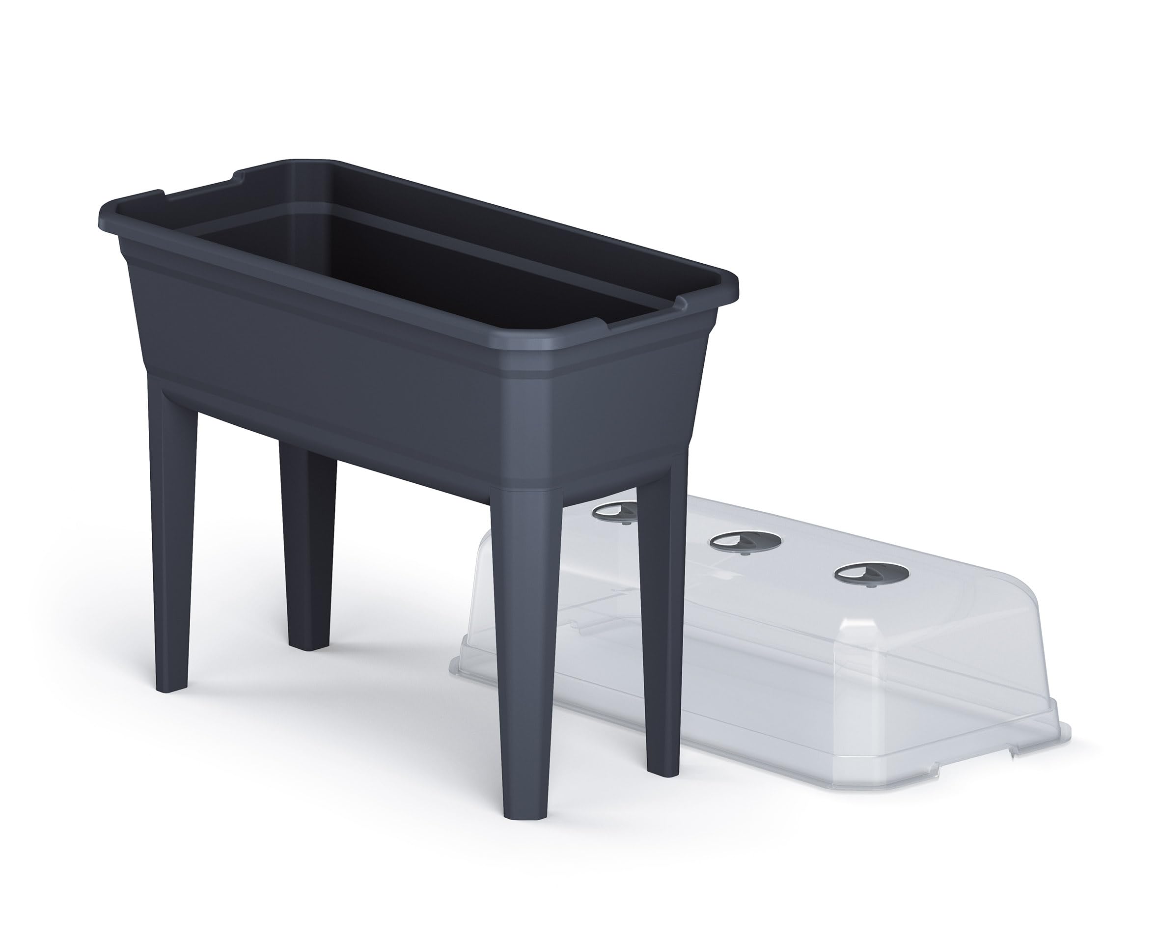 Jardinière surélevée en plastique avec couvercle à effet de serre - 78 x 75 cm - Serre de culture sur pieds - Aide à la culture - Jardinière avec couvercle de protection