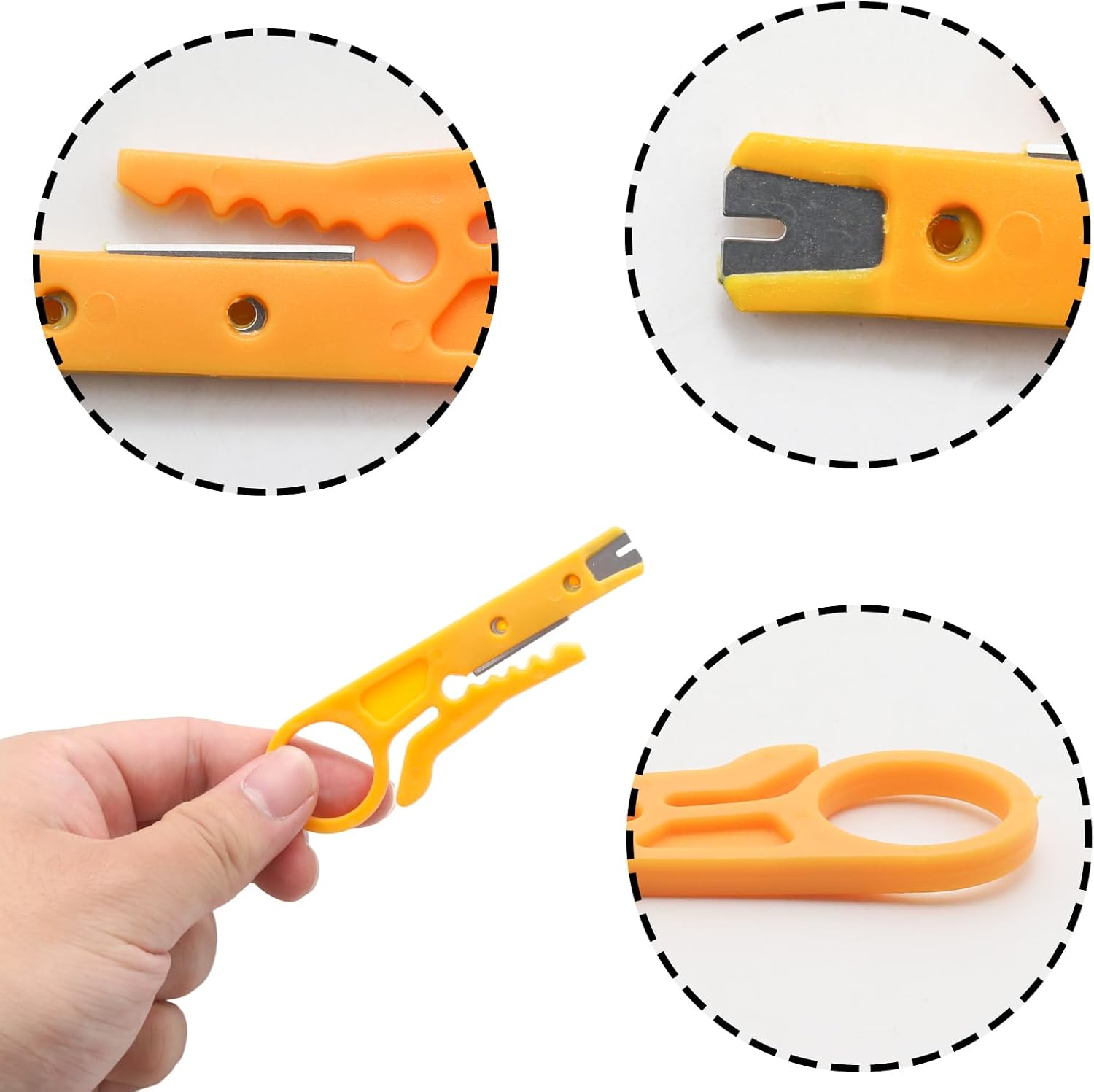 6Pcs Mini Wire Stripper, Mini Punch Down Tool, Network Cable Cutter for RJ45/Cat5/Cat6 Data Lines, Telephone, Computer or UTP Cable etc