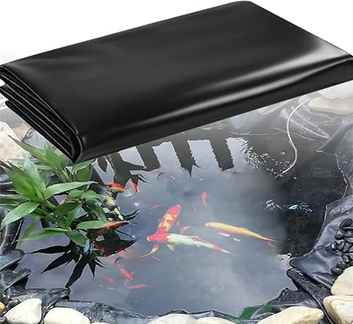 Revestimiento de estanque LLDPE de 7 x 10 pies, revestimiento de estanque de peces KOI de 20 mil para estanques al aire libre con cinta de costura