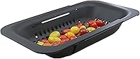 Vista 8 de Colador extensible para colocar sobre el fregadero, plegable, de plástico, para frutas, verduras, pasta, espagueti, escurridor, cesta multiusos