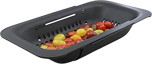 Miniatura 8 de Colador extensible para colocar sobre el fregadero, plegable, de plástico, para frutas, verduras, pasta, espagueti, escurridor, cesta multiusos para