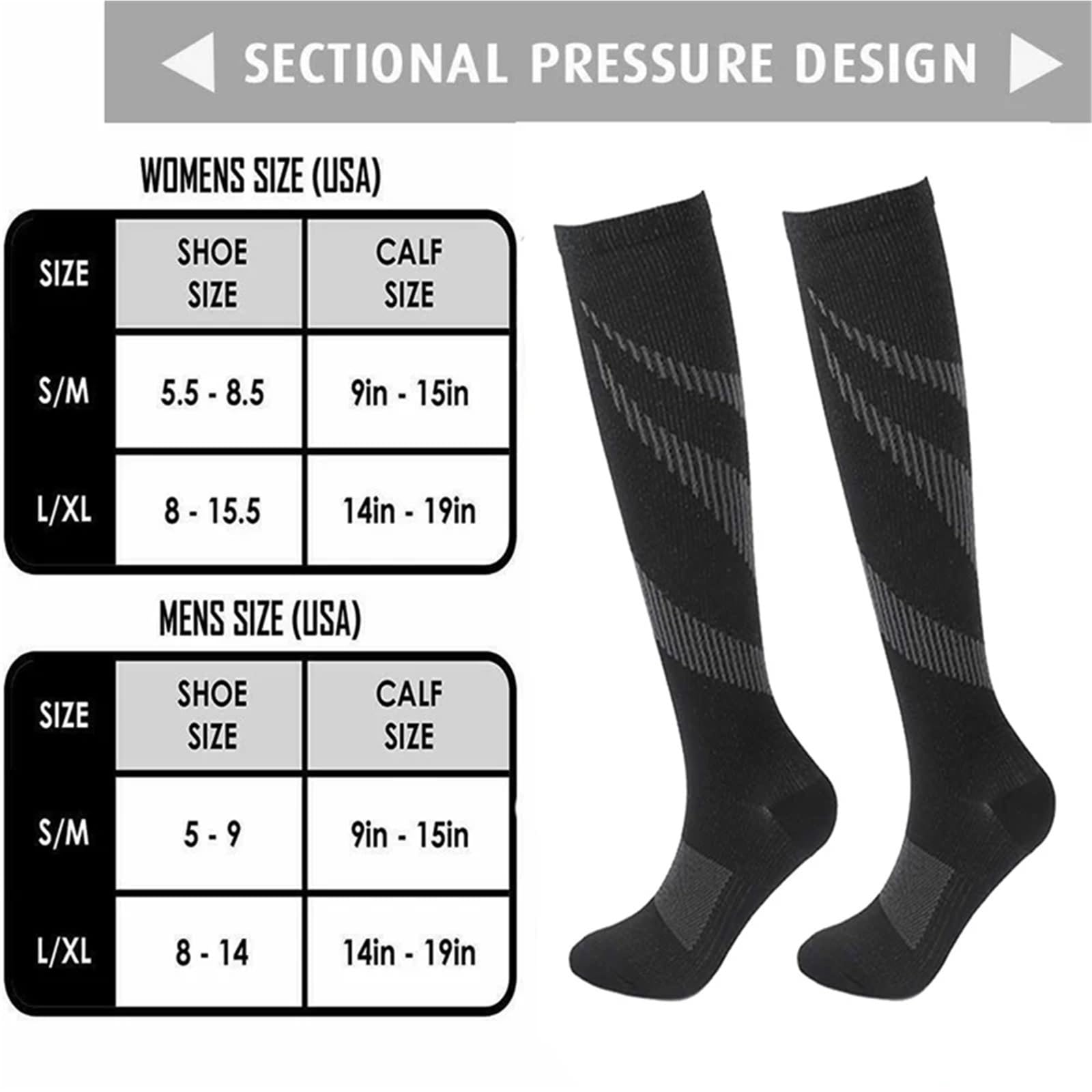 Medias De Compresion Calcetines De Compresión Deportivos For Hombre, Calcetines For Venas Varicosas, Calcetines De Ciclismo, Calcetines De Compresión For Correr, Enfermeras, Exteriores, Naturales, Sen