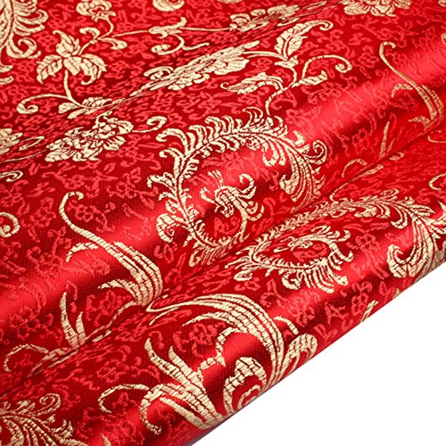 Tong Gu Chinese Satin Faux Silk Fabric Floral Brocade Dress