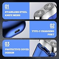 Vista 6 de New Model Mini Dual-Head Electric Shaver, 2025 New Dual Head Shaver Pocket Electric Mini Portable Razor Double Head Razor Washable USB Rechargeable