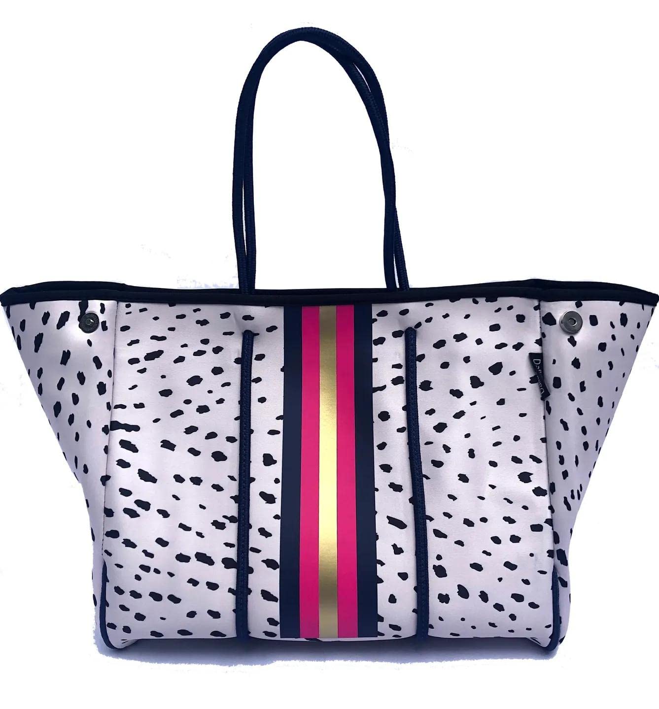 Dallas Hill Designs Large Tote Bag for Women | Neoprene Shoulder Purse | Travel, Beach, Gym Handbag | Extra Pouch